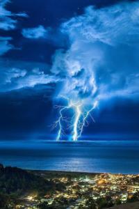 Lightning Strike over the Pacific by Craig Hudson